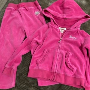 Girls Velour Juicy Couture warm up, pink , size 2T
